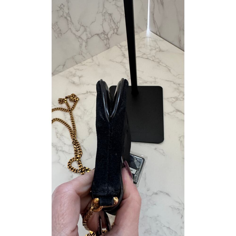 Gucci 1973 Small Chain Shoulder Bag in Black Suede - Picture 7 of 10